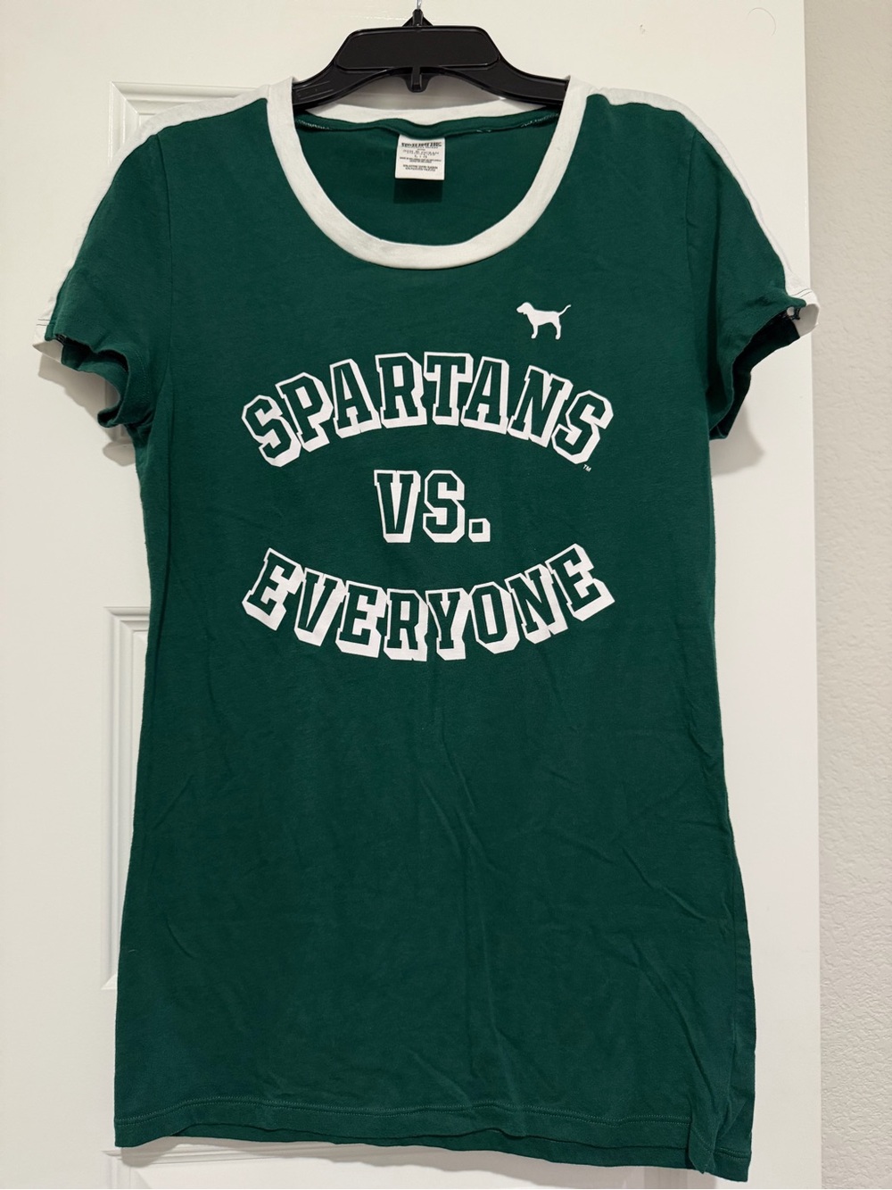 PINK Victoria’s Secret Michigan State Spartans Ringer Tee L